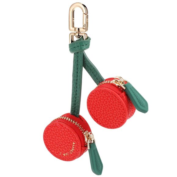 Handbags - 4395 Cherry Design Coin Purse Charm Handmade Mini Zipper Pouch Keychain